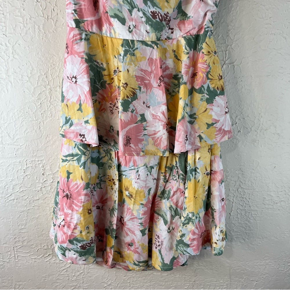 Selfie Leslie Provence Bloom Tiered Floral Mini Dress Multi Blush - Picture 6 of 13